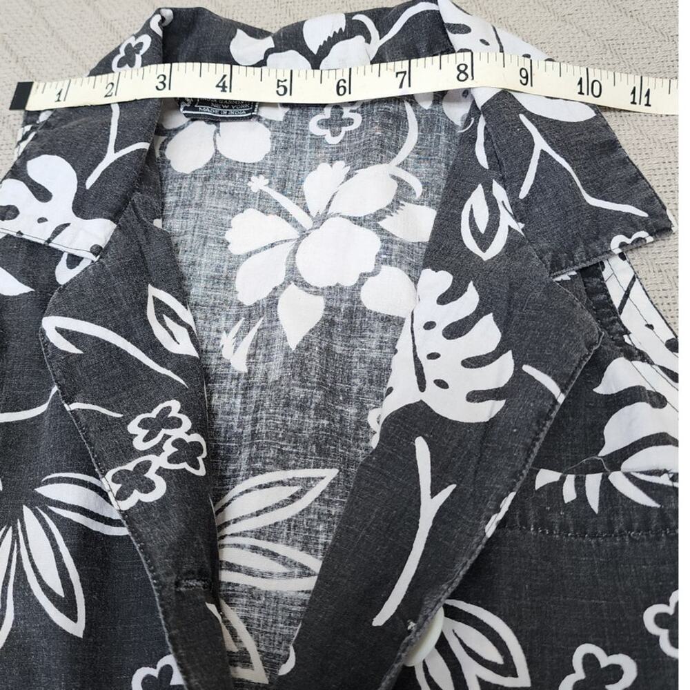 India Garment New York Floral  Black and White Sleeveles Tie Crop Top W SZ  Med - Picture 8 of 10